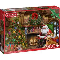 Falcon puzzel Santa by the Fireplace - Legpuzzel - 500 stukjes