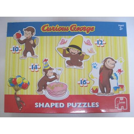 Jumbo Curious George 4 puzzels van 10 -12 - 14 en 16 stukjes