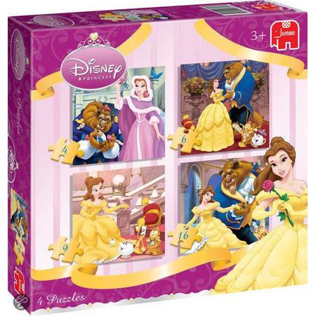 Jumbo Disney Beauty and the Beast 4 in 1 - Puzzel - 16 stukjes