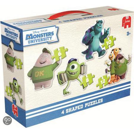 Jumbo Disney Monsters 4in1 - Vormenpuzzel - 6,8,10 en 12 stukjes