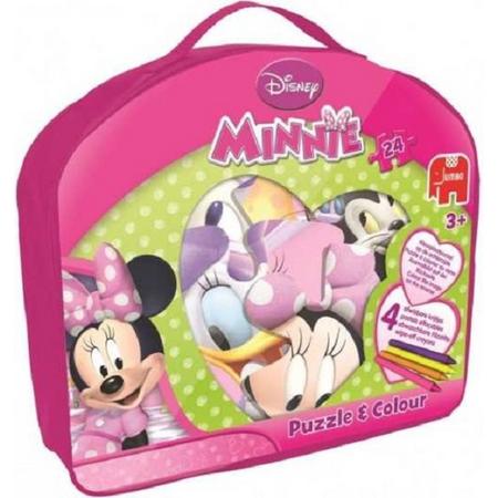 Jumbo Minnie Mouse Puzzel & Kleuren - 24 stukjes