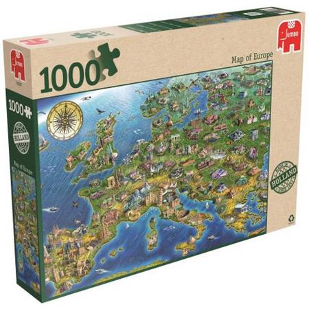 Kaart van Europe 1000 stukjes
