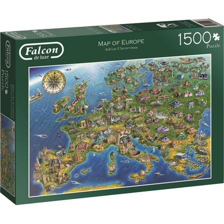 Map of Europe - Puzzel - 1500 stukjes