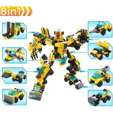 Transformers speelgoed robots - 8 Trucks in 1 robot speelgoed  -  bouwpakket  - Transformerende Truks naar robot - Kerstcadeau