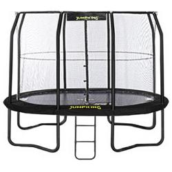   Trampoline Met Net En Ladder Jumppod Oval 351 X 244 Cm Zwart (2016)