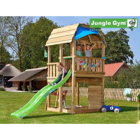 Jungle Barn - Houten Kinderspeeltoestel - Met Glijbaan - Groen