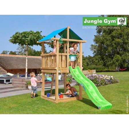 Jungle Gym Speeltoren met Glijbaan (lichtgroen) Hut