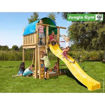 Jungle Villa - Houten Speeltoren - Met Glijbaan - Geel
