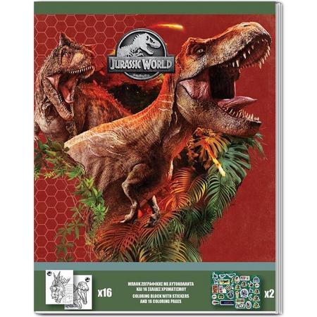 Jurassic World Sticker- En Kleurboek 25 Cm Papier Bruin/rood