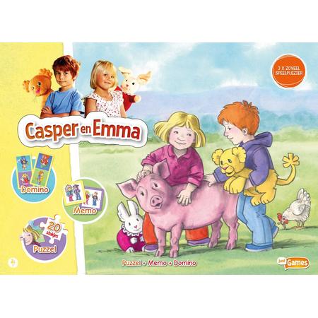 Casper en Emma - 3 in 1 box - memo, domino, puzzel