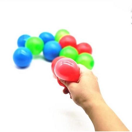 Globbles Sticky Balls bekend van TikTok  4 stuks - Glow In The Dark - Globbles Balls in diverse kleuren - Incl Herbruikbare Verpakking - 4.5 CM