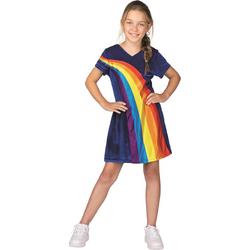 K3 - Verkleedkleding - Verkleedjurk - Regenboog - Blauw - 9-11 jaar - Maat 152