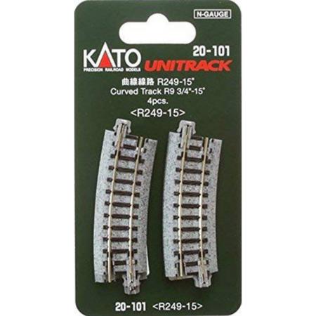 7078110 N Kato Unitrack Gebogen rails 15 ° 249 mm