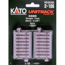 H0 Kato Unitrack 2-105 Rechte rails 60 mm