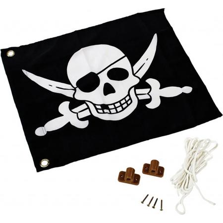 Vlaggensysteem voor speeltoren inclusief piraten vlag
