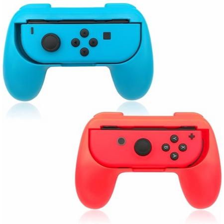 Joy-Con Grip Kit Set Hand Grips voor Nintendo Switch - KELERINO. - Rood / Blauw