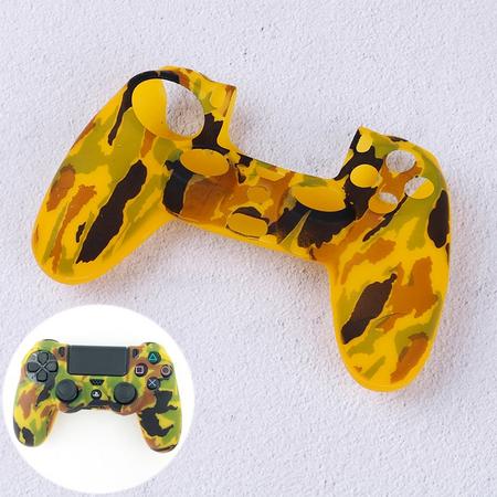 PS4 Controller Protector Siliconen - Camouflage Army Geel - KELERINO.