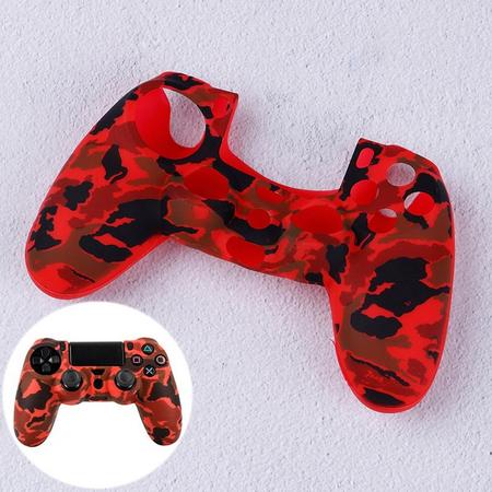 PS4 Controller Silicone Hoes Playstation 4 - Camouflage rood