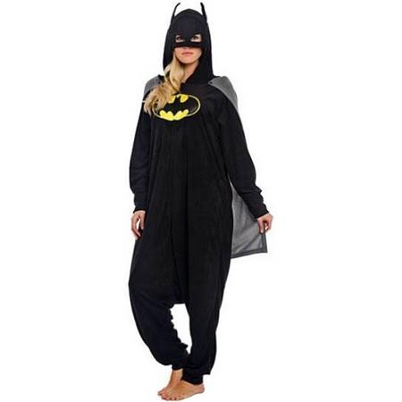 KIMU onesie Batman pak kostuum met cape en masker Batwoman - maat XL-XXL - Batmanpak jumpsuit huispak