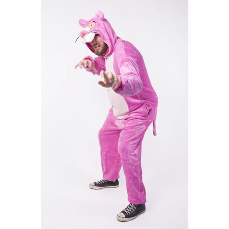 KIMU onesie Pink Panther kinder pak roze - maat 146-152 - jumpsuit pyama