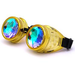 Caleidoscoop bril goggles Steampunk - goud - festival burning man