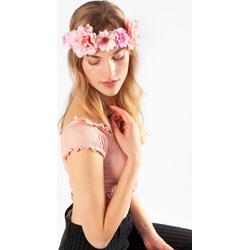 KIMU bloemenkrans haar bloemetjes lichtroze bloemen haarband roze