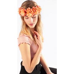 KIMU bloemenkrans haar hibiscus hawaii oranje bloemen haarband diadeem