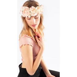 KIMU bloemenkrans haar pioenrozen wit roze bloemen haarband fairy haar