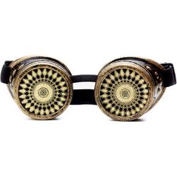 Steampunk goggles zonnebril - brons spiral - bril goud rave burning man festival