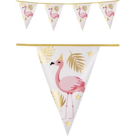 Vlaggetjes flamingo tropisch goud roze slinger vlaggenlijn