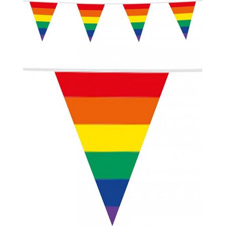 Vlaggetjes regenboog gay pride vlaggenlijn vlaggen slinger