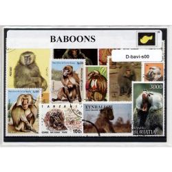 Bavianen – Luxe postzegel pakket (A6 formaat) : collectie van verschillende postzegels van bavianen – kan als ansichtkaart in een A6  envelop - authentiek cadeau - kado -kaart - dieren - primaten - baviaan - aap - apensoort