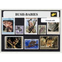 Bush babies – Luxe postzegel pakket (A6 formaat) : collectie van verschillende postzegels van bush babies – kan als ansichtkaart in een A6  envelop - authentiek cadeau - kado - kaart - galagos - nachtdieren - afrika - lories - potto