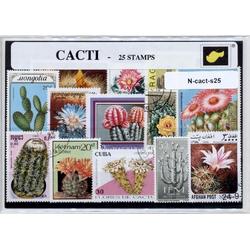 Cactussen - postzegelpakket cadeau met 25 verschillende postzegels