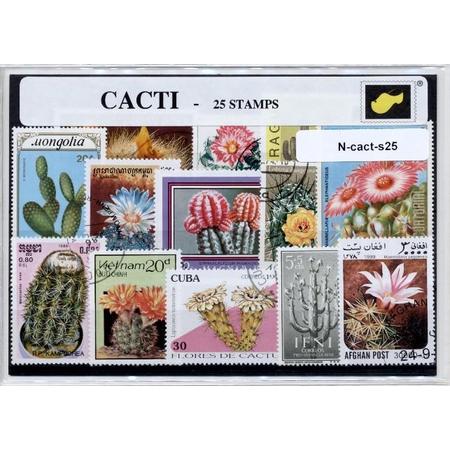 Cactussen - postzegelpakket cadeau met 25 verschillende postzegels
