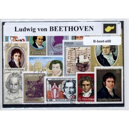 Ludwig von Beethoven – Luxe postzegel pakket (A6 formaat) - collectie van verschillende postzegels van Ludwig von Beethoven - kan als ansichtkaart in een A6 envelop. Authentiek cadeau - kado - kaart - klassieke - muziek - pianist - piano