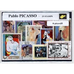 Pablo Picasso - postzegelpakket cadeau met 25 verschillende postzegels