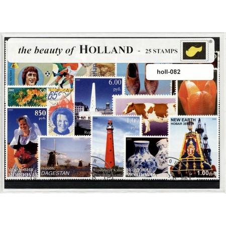 The beauty of Holland - Postzegelpakket (A6 formaat) : collectie van 25 verschillende postzegels van de Nederlandse cultuur. Cadeau & souvenir tip ! Het product is te verzenden als kaart in een A6 envelop. Nederlands, klompen, tulpen