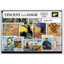 Vincent van Gogh - postzegelpakket cadeau met 100 verschillende zegels