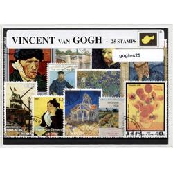 Vincent van Gogh - postzegelpakket cadeau met 25 verschillende postzegels