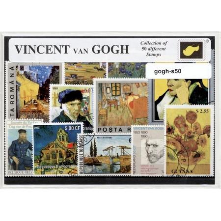 Vincent van Gogh - postzegelpakket cadeau met 50 verschillende postzegels