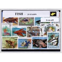 Vissen - postzegelpakket cadeau met 25 verschillende postzegels