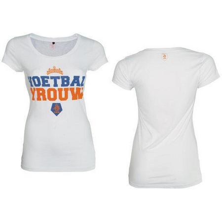 KNVB - Nederlands Elftal - Leeuwinnen T-shirt Dames - Voetbal Vrouwen - Blanco - Wit-M