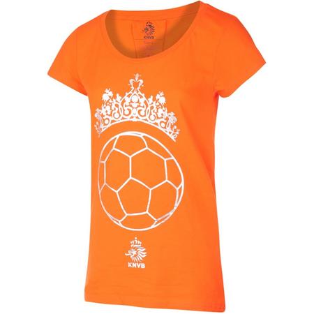 KNVB - Nederlands Elftal T-shirt Dames - Tiara Bal - Blanco - Oranje-M