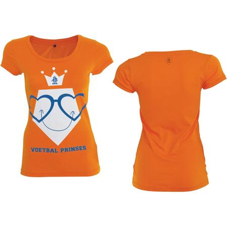 KNVB - Nederlands Elftal T-shirt Dames Voetbal Prinses Blanco-104-110