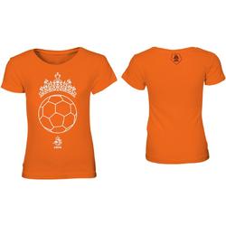 KNVB - Nederlands Elftal T-shirt Meisjes - Tiara Bal - Blanco - Oranje-164-170