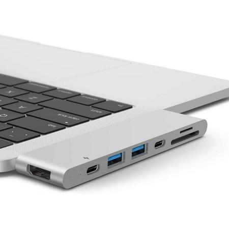 MacBook Pro Docking Station X met HDMI 4K, USB 3.0, USB-C, SD kaartlezers - Silver