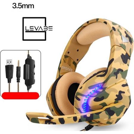 Gaming Headset met LED Multi Platform Gaming koptelefoon Camouflage ALLE CONSOLES