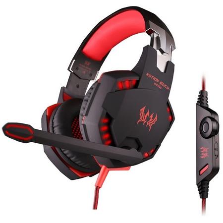 KOTION EACH G2100 Vibration functie Stereo Bass Gaming Headset met Mic & LED licht voor Computer, Kabel Length: 2.2m(rood)