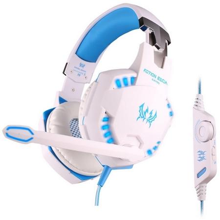 KOTION EACH G2100 Vibration functie Stereo Bass Gaming Headset met Mic & LED licht voor Computer, Kabel Length: 2.2mwit